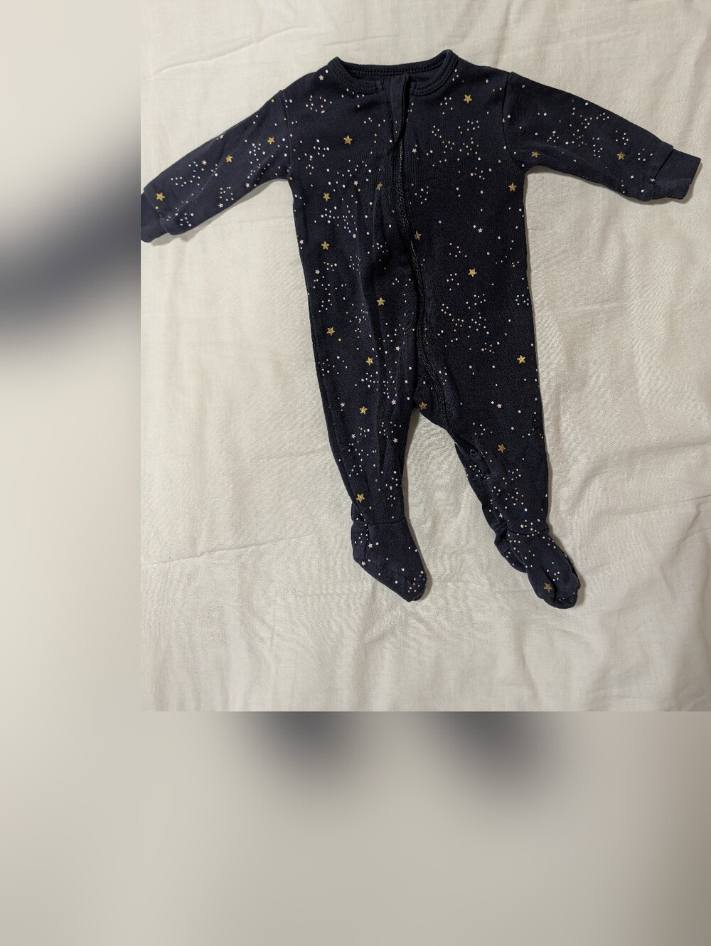 Kids Navy Star-Print Footed One-Piece